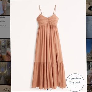 Abercrombie Ruched Babydoll Maxi Dress
